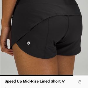 lululemon speed up size 2 BLACK